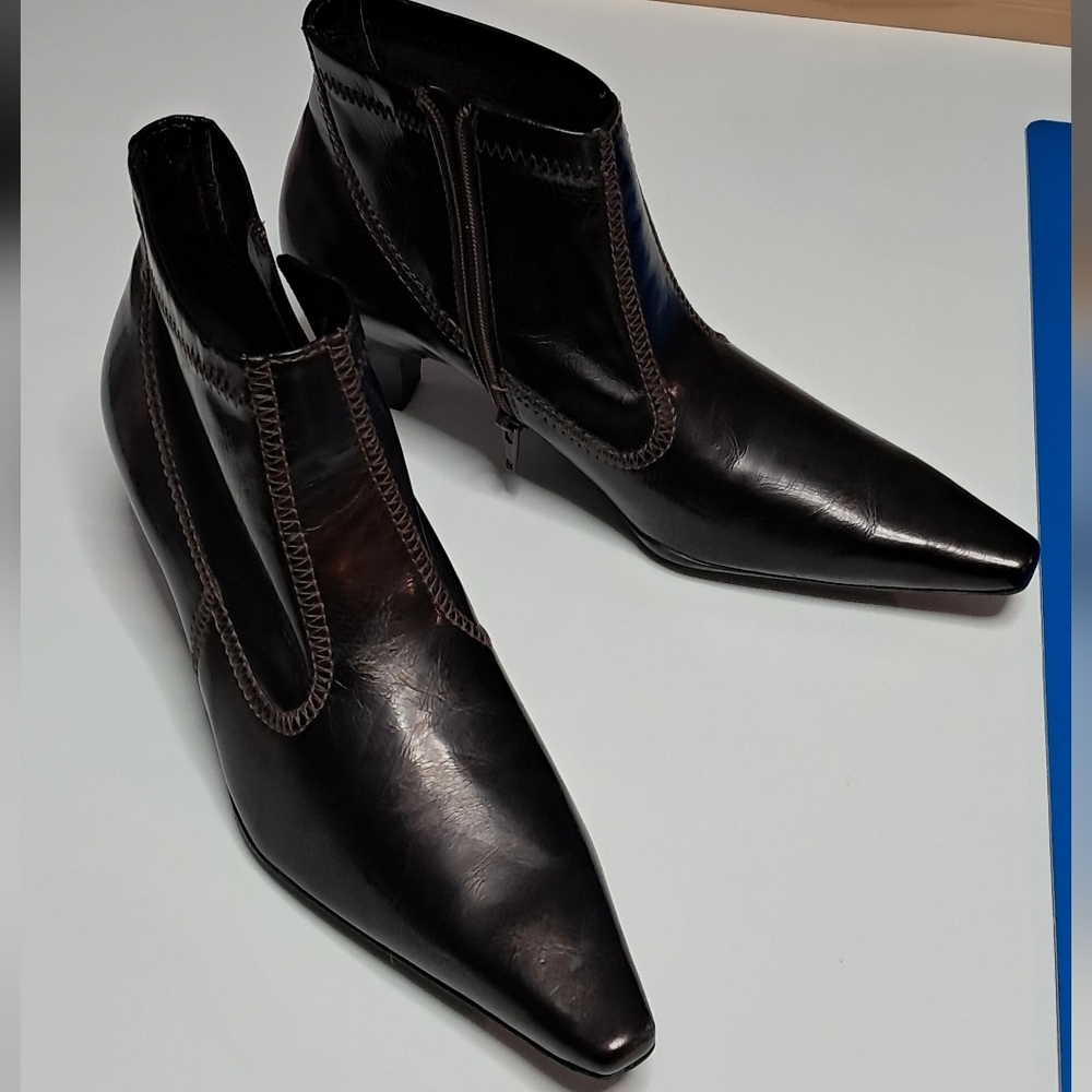 Franco Sarto Dark Brown Women's Ankle Boots